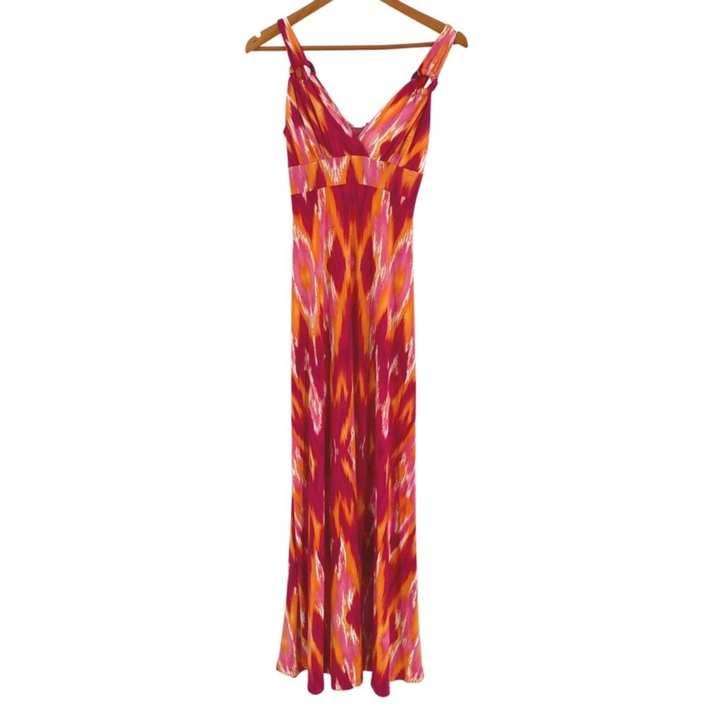 Pink and orange sleeveless maxi dress size size medium
